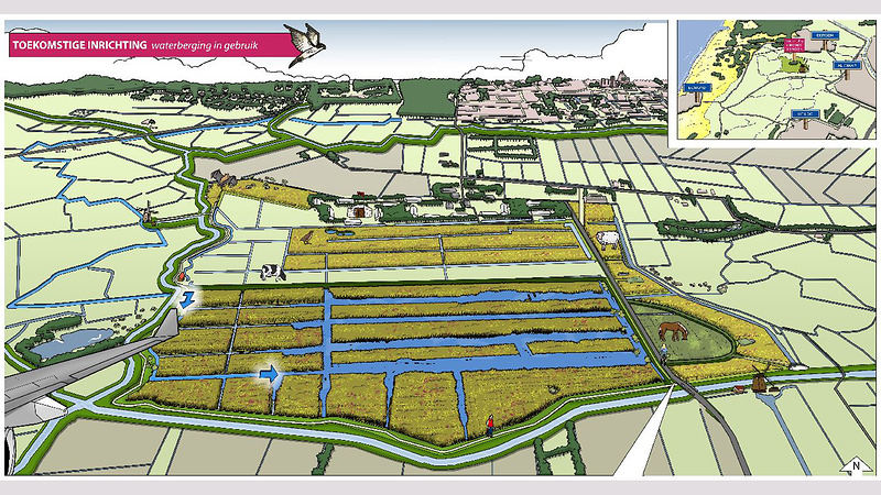 Start aanleg natuurgebied en waterberging op voormalig vliegveld Bergen