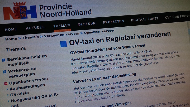 Verwarring over rolstoeltaxi in Heerhugowaard