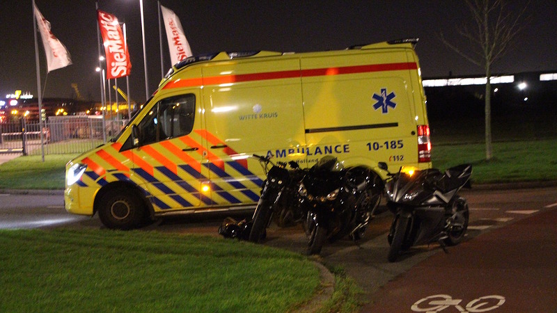 Motorrijder onderuit op Fluorietweg
