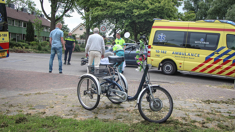 Hoofdwond na dwarsliggend fietsstuur