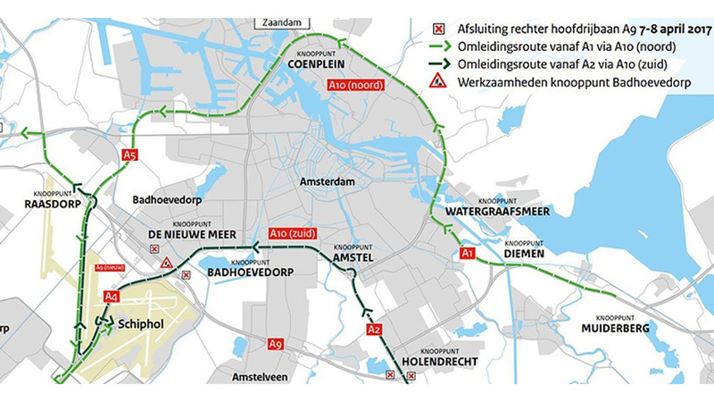 Let op: A9 dit weekeinde afgesloten! 