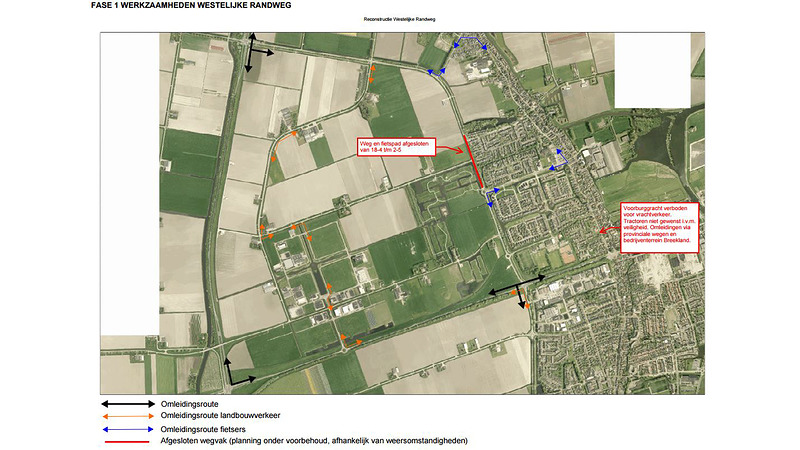 Werkzaamheden Westelijke Randweg duren maand langer