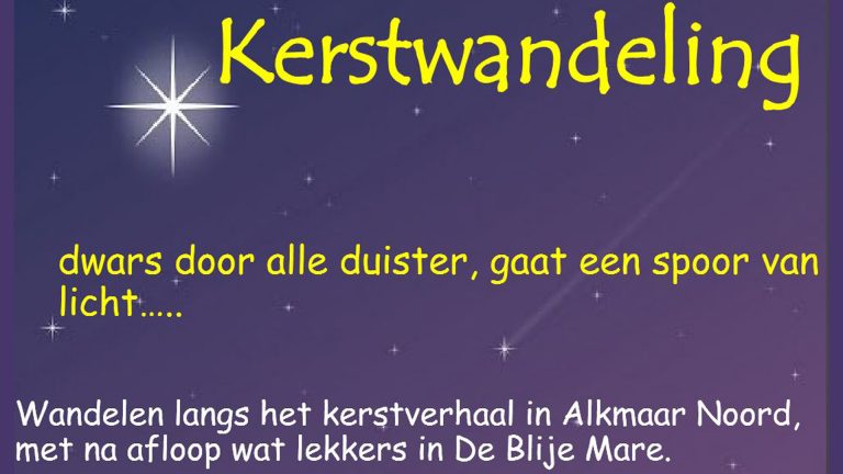 De Blije Mare organiseert kerstwandeling door wijk De Mare ?