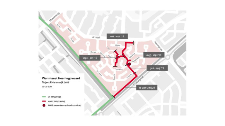Vanaf 15 april aanleg HVC-warmtenet in Rivierenwijk