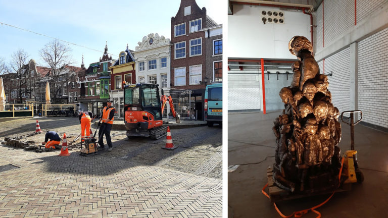 Proef aanlichting beeld Truus Wijsmuller: “In werkelijkheid mooier dan op de foto”