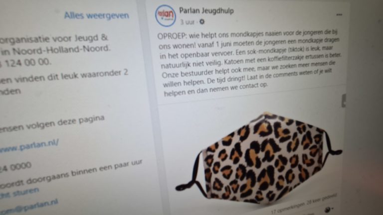 Parlan Jeugdhulp vraagt hulp bij naaien mondkapjes voor jongeren