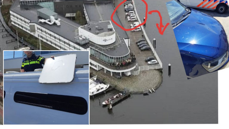 Verdachte ontsnapt uit arrestantenbus maar ligt daarna spartelend in het kanaal