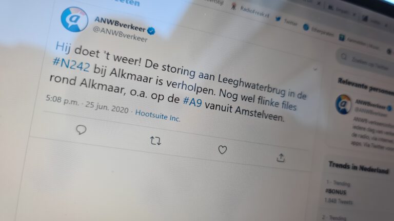 Weer storing aan Leeghwaterbrug, nu ri Heerhugowaard; inmiddels file op de A9 tot bij Heiloo