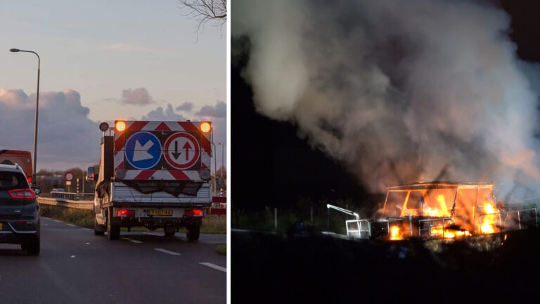 Uitgebrand plezierjacht geborgen, N242 deels afgesloten