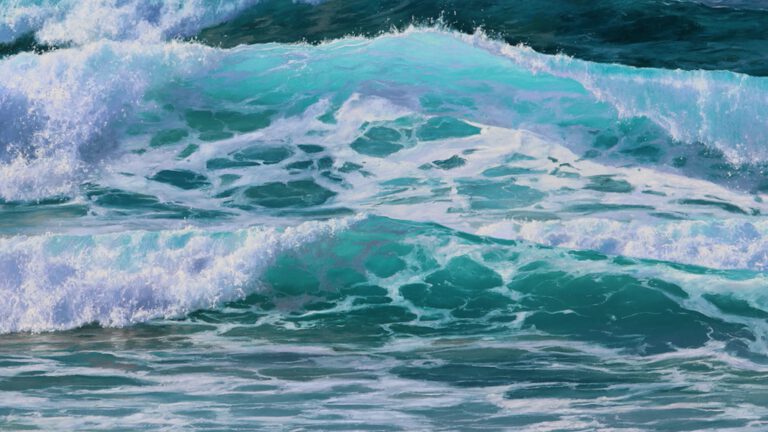 Galerie exposeert elf brandingen geschilderd op canvas door Erika Toliusis 🗓