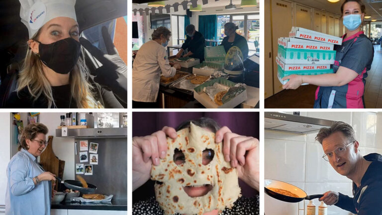 Partners van De Waaier kokkerellen voor bewoners van zorglocaties op Nationale Pannenkoekdag