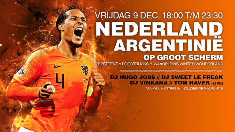 Nederland – Argentinië op grote schermen in Waagplein’s Winter Wonderland 🗓