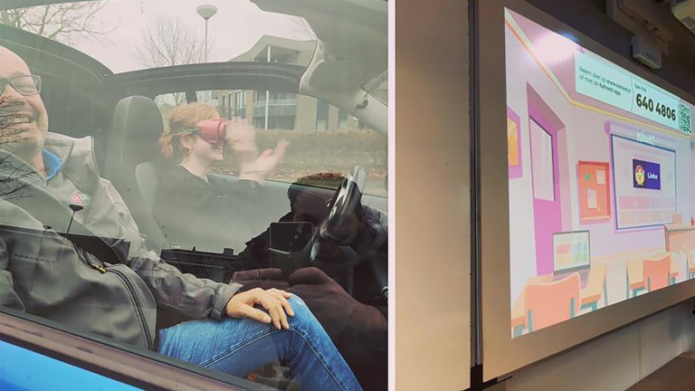 Leerlingen Jan Arentsz maken ‘dronken’ ritje in les over drank en drugs in verkeer