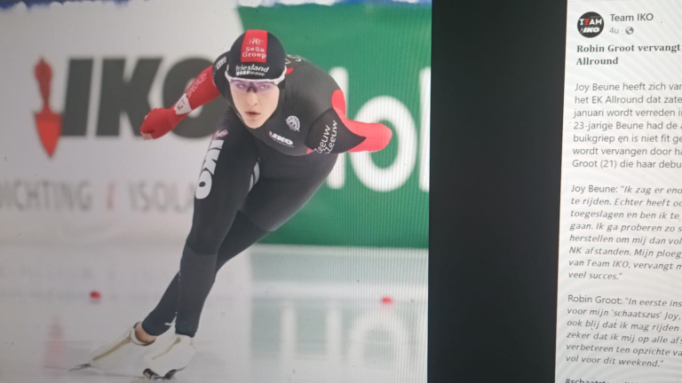 Schaatsster Robin Groot uit Broek op Langedijk toch wel in actie op EK allround