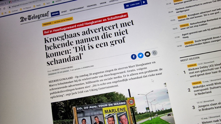 Artiesten groots aangekondigd, maar ze komen niet naar Tour de Waard; ophef in Obdam