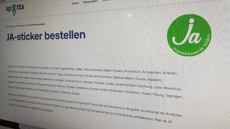 Zonder JA-sticker geen ongeadresseerd reclamedrukwerk meer voor inwoners Heiloo
