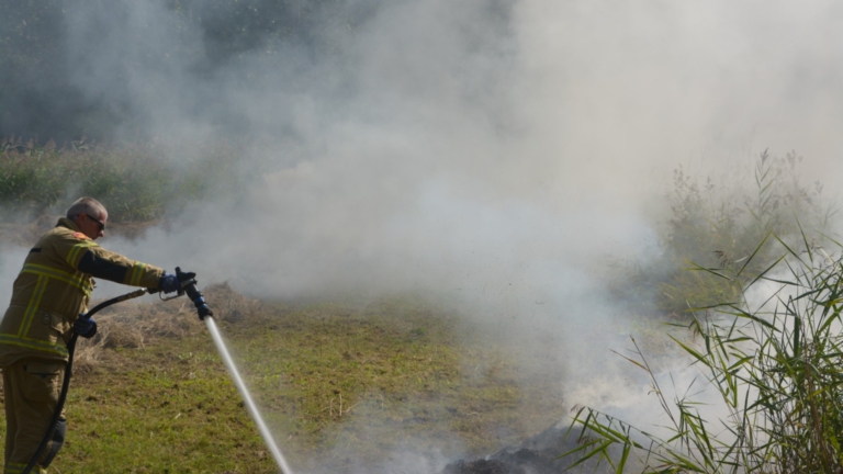 Brand in Alkmaarse natuur zorgt voor veel rookontwikkeling