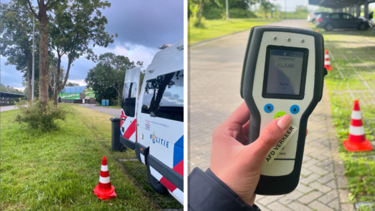 Politiestudenten houden grote (en natte) verkeerscontrole bij De Meent