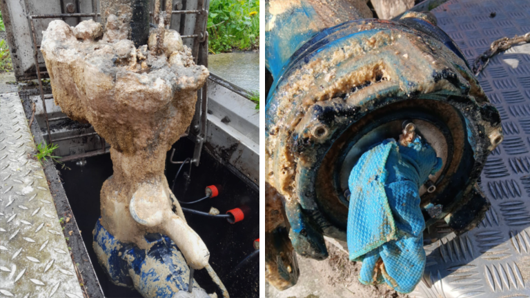 Rioolverstopping door ‘druipsteen’ rond gemaal in Oud-Overdie