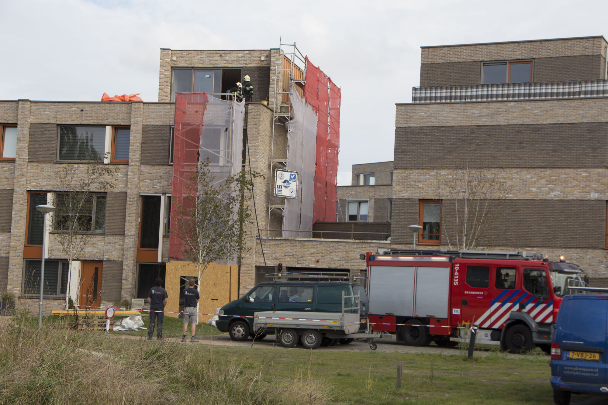 Brand bij bouwwerkzaamheden aan het Boosschaertpad